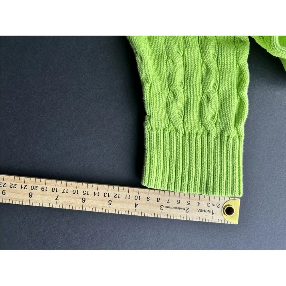Lauren Ralph Lauren Lime Cable Knit Sweater - Picture 10 of 12